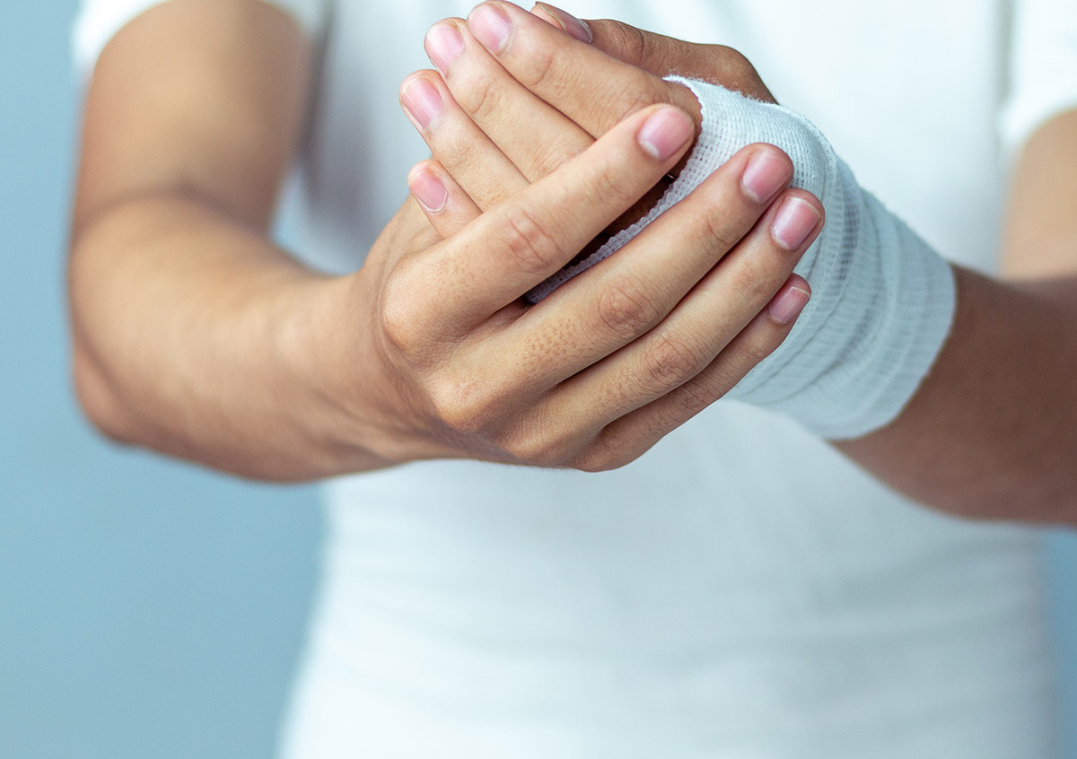 Wundauflage auf Armwunde